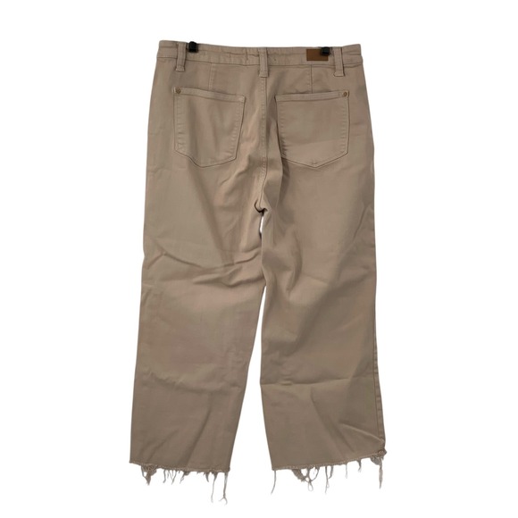 Judy Blue Women's JB88638‎ Khaki Wide Leg Crop Jeans Raw Hem Garment Dyed 15/32 - Picture 6 of 11
